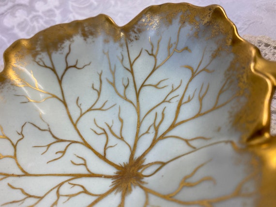 Vintage Leaf Shaped Porcelain Ring Dish, Trinket … - image 6