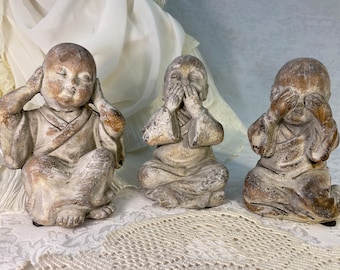 Young Buddhist Monks See No Evil Hear No Evil Speak No Evil