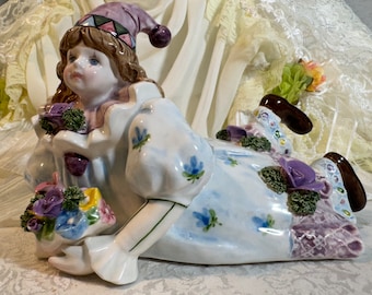 Vintage Sigma Taste Setter Pierrot Clown Ceramic Music Box - Made