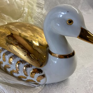 Porcelain Duck Jewelry Trinket Box by asahi Japan