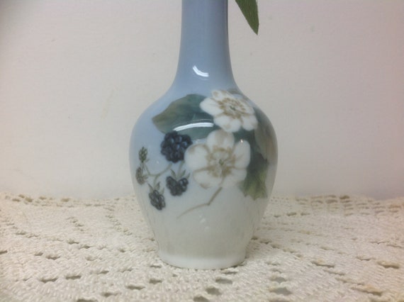 Royal Copenhagen Vase Blackberry Branch Pattern Bud Vase Etsy