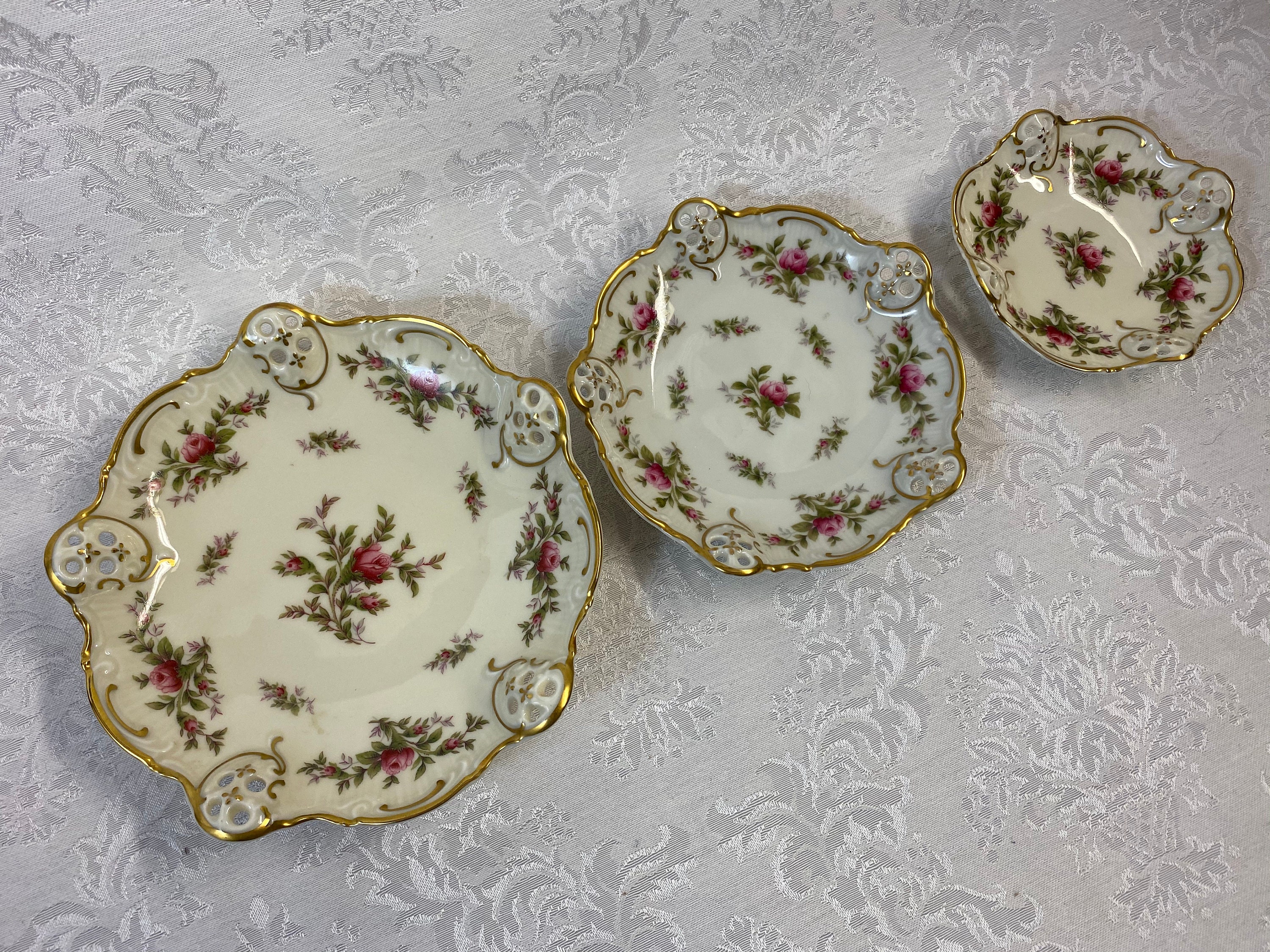 Set of Three Rosenthal Moliere Moosrose (moss Rose) Plates - Etsy