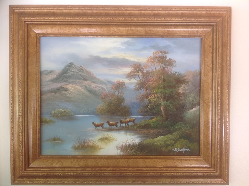 Vintage R. Danford Original Oil Painting of Landscape Scene | Etsy