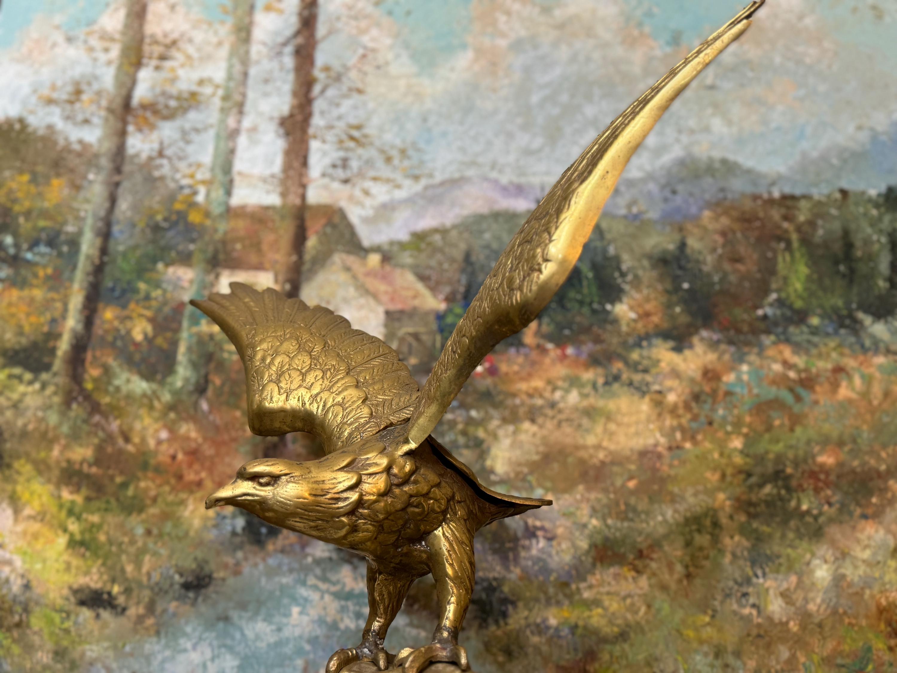 Large Brass Eagle With 20