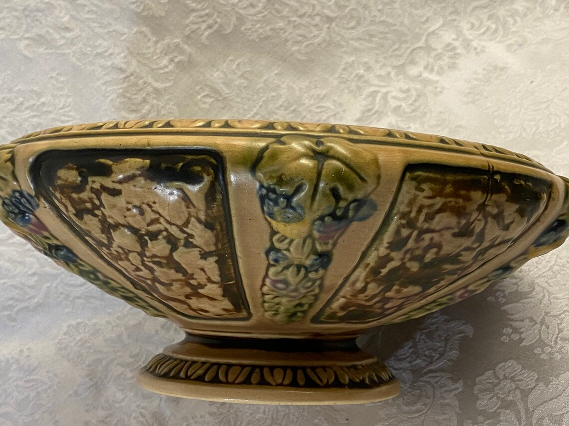 Roseville Florentine Pedestal Bowl Console Bowl | Etsy