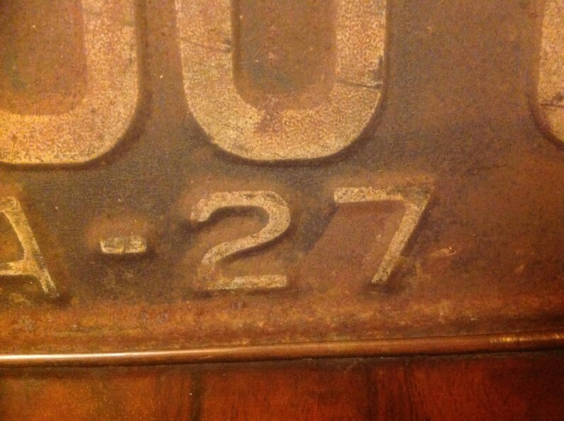 1927 Florida License Plate / 1927 Florida Tag / Unrestored / - Etsy