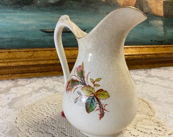 Moss Rose Pitcher 6.25" Porcelain Opaque French TPW 1880's