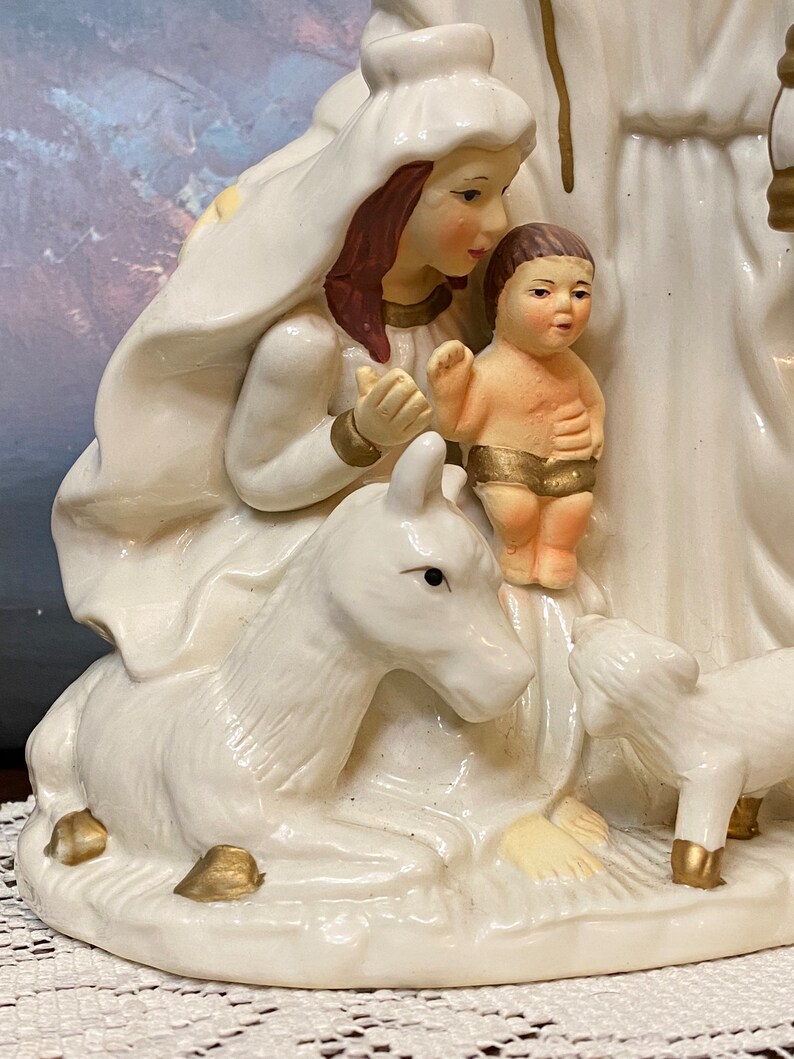 One Piece Porcelain Nativity Scene Hand Painted - Etsy