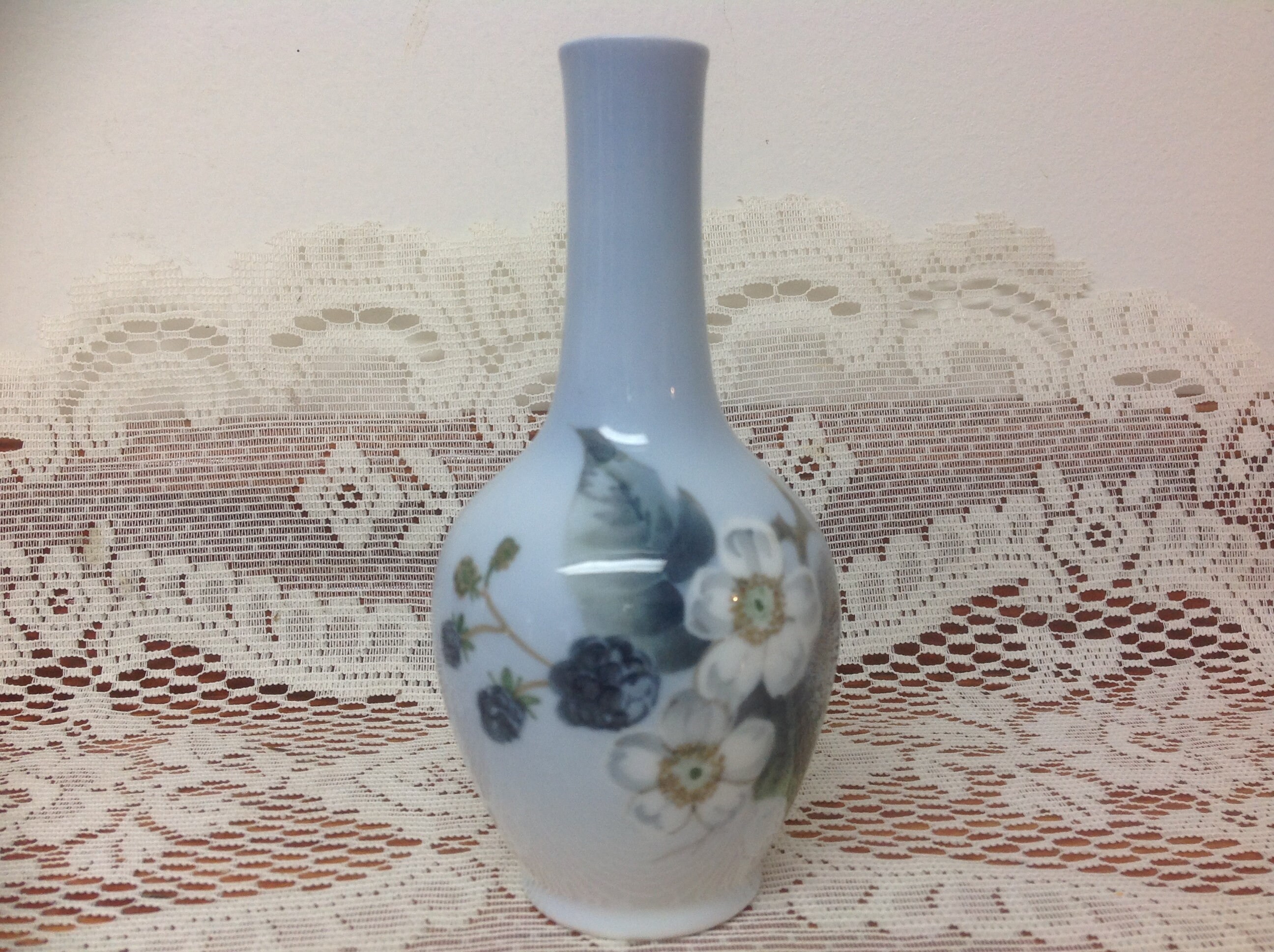 Royal Copenhagen Bud Vase Blue with Blackberry Branch Etsy