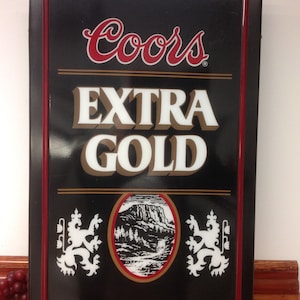 Vintage Coors Extra Gold Bar Light /  Like New Condition / Tavern Light / Wall Mounted Coors Beer Illuminated Advertising Sign, Man Cave
