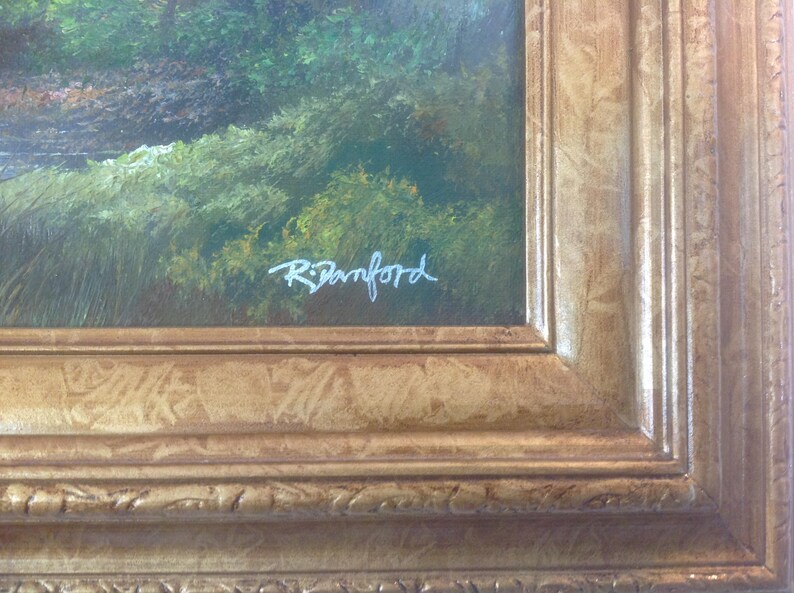 Vintage R. Danford Original Oil Painting of Landscape Scene | Etsy