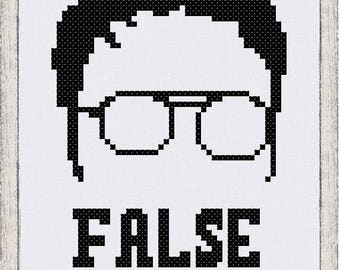 PDF PATTERN: False Dwight Schrute Cross Stitch