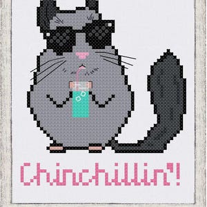 PDF PATTERN:  Chinchillin Cross Stitch