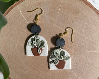 PLANT LADY - Handmade Clay Earrings for Plant Lovers