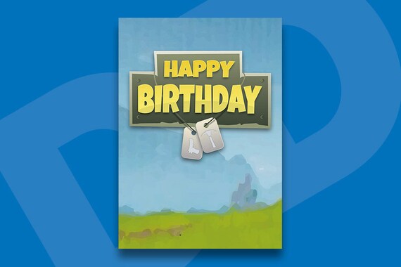 DDA5-18-60 Fortnite Inspired A5 Birthday Card Battle | Etsy