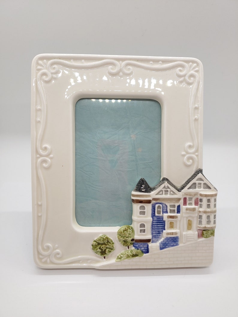 Vintage Otagiri security Japan Ceramic Photo Frame Popular product with Victorian Houses