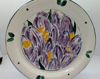 Piatto Fiore in maiolica - 9"