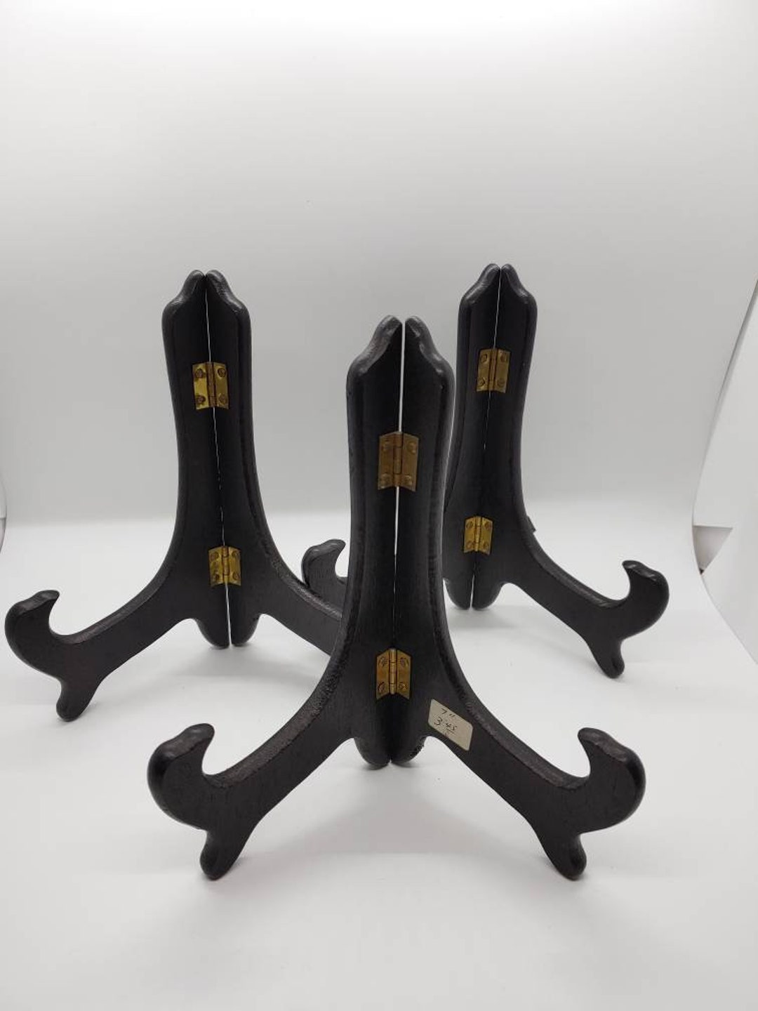 4 Vintage Wood Plate Easels Etsy