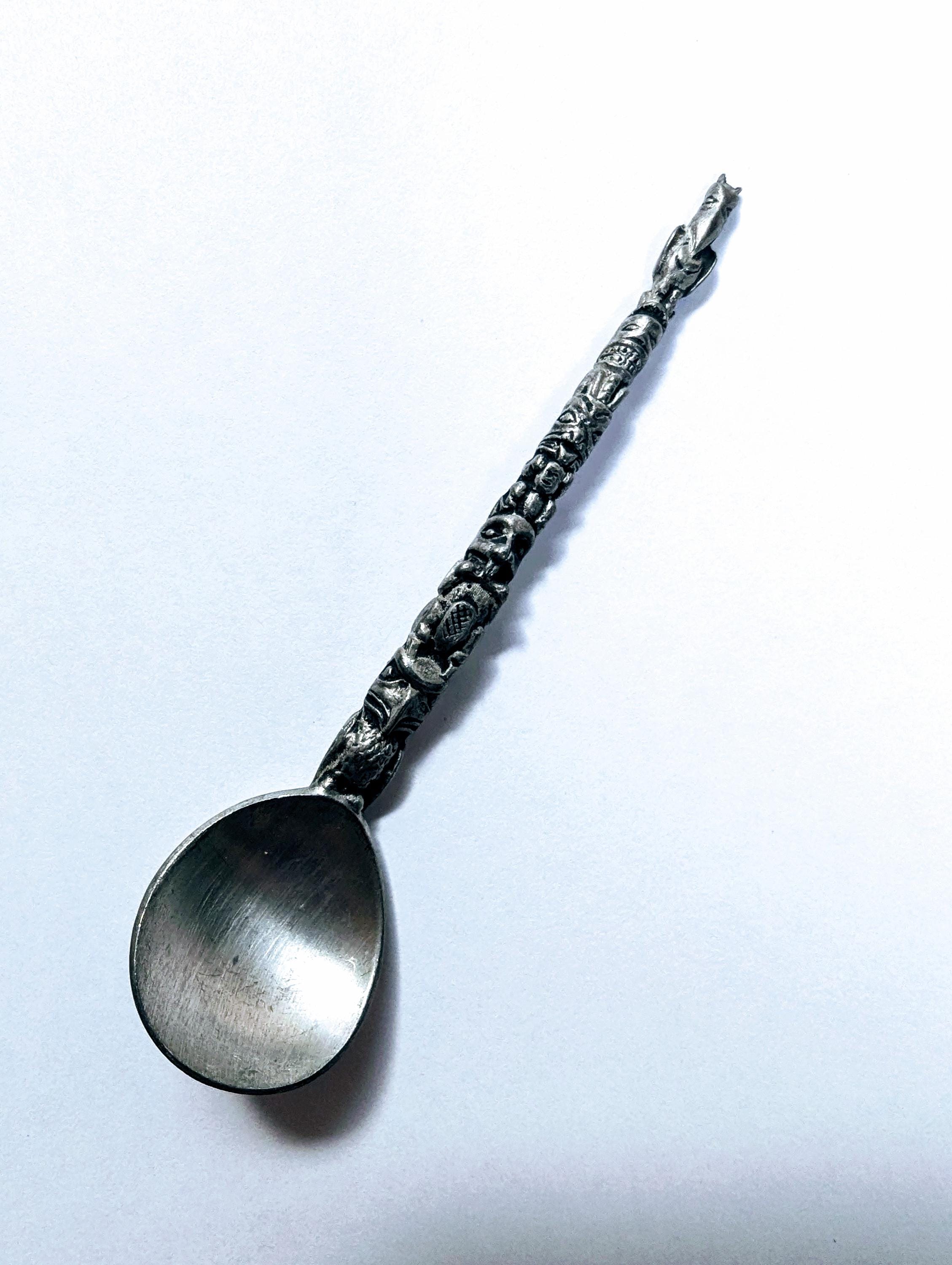 Vintage Pewter Souvenir Spoon, BOMA Canada Sculpted Totem Pole 