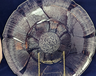 Vintage Arcoroc Fleur Glass Serving Platter - Made in France