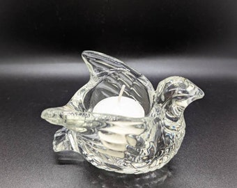 AVON Dove Clear Glass Candle Holder