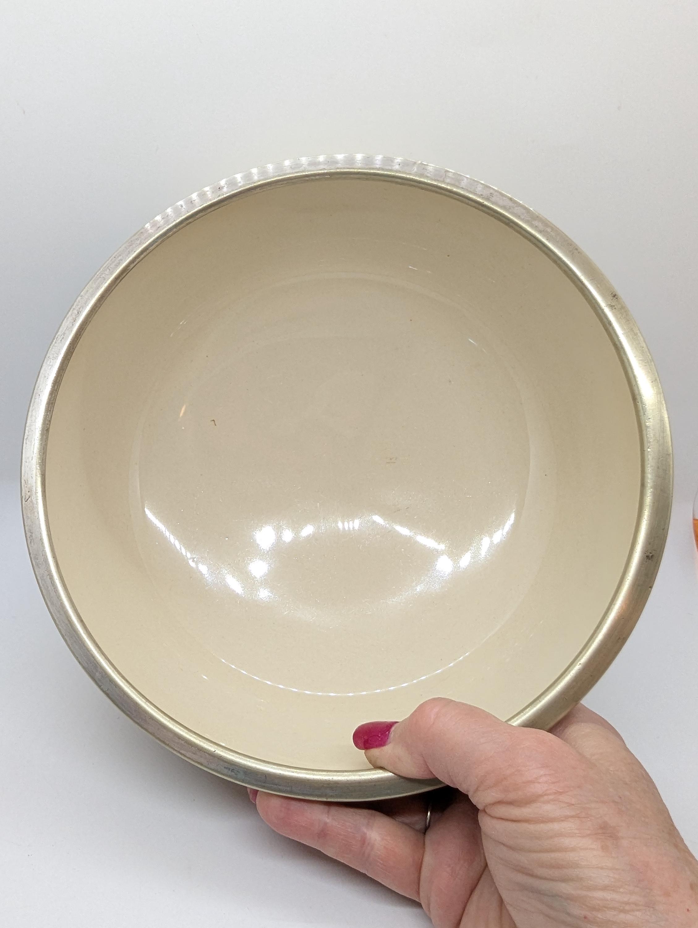 RARE Antique Royal Doulton Coaching Days Carriage Bowl With Silver