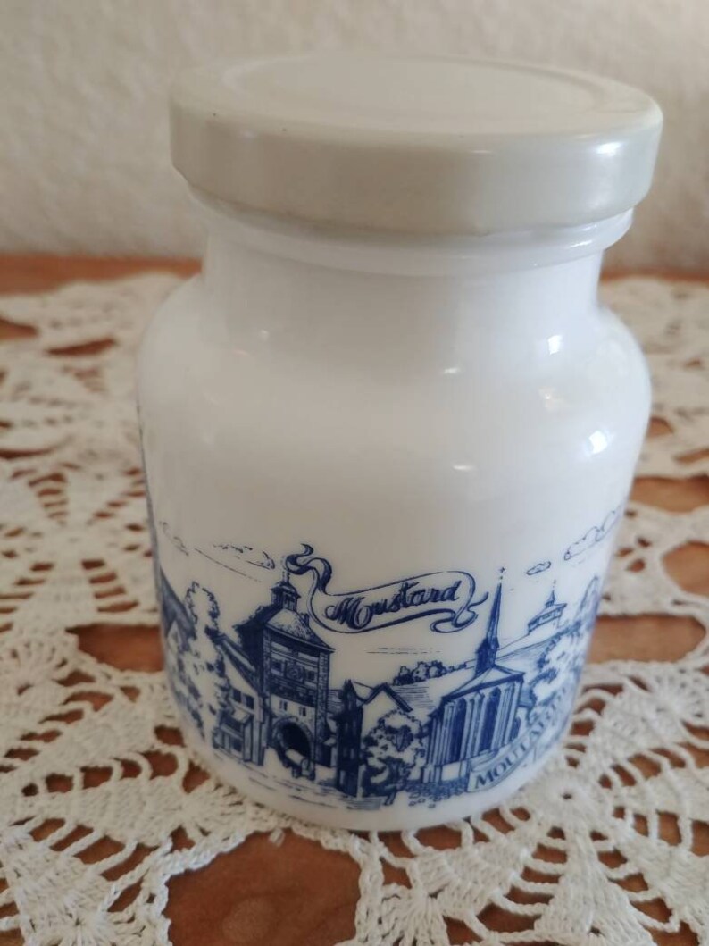 Vintage Hengstenberg Collectible German Milk Glass Mustard Jar Etsy