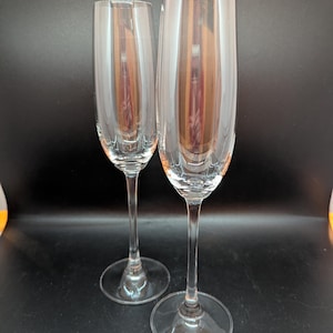 Vintage Crystal Spiegelau champagne glasses made in Germany - Crystal Champagne Flutes - Set of 2