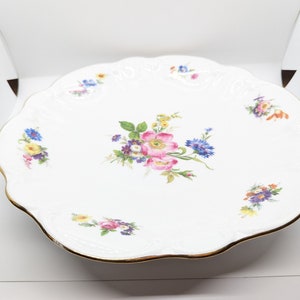 Vintage JWK Bavaria Pedestal Fruit or Pastry Stand - Fine German China Platter - East German Plate
