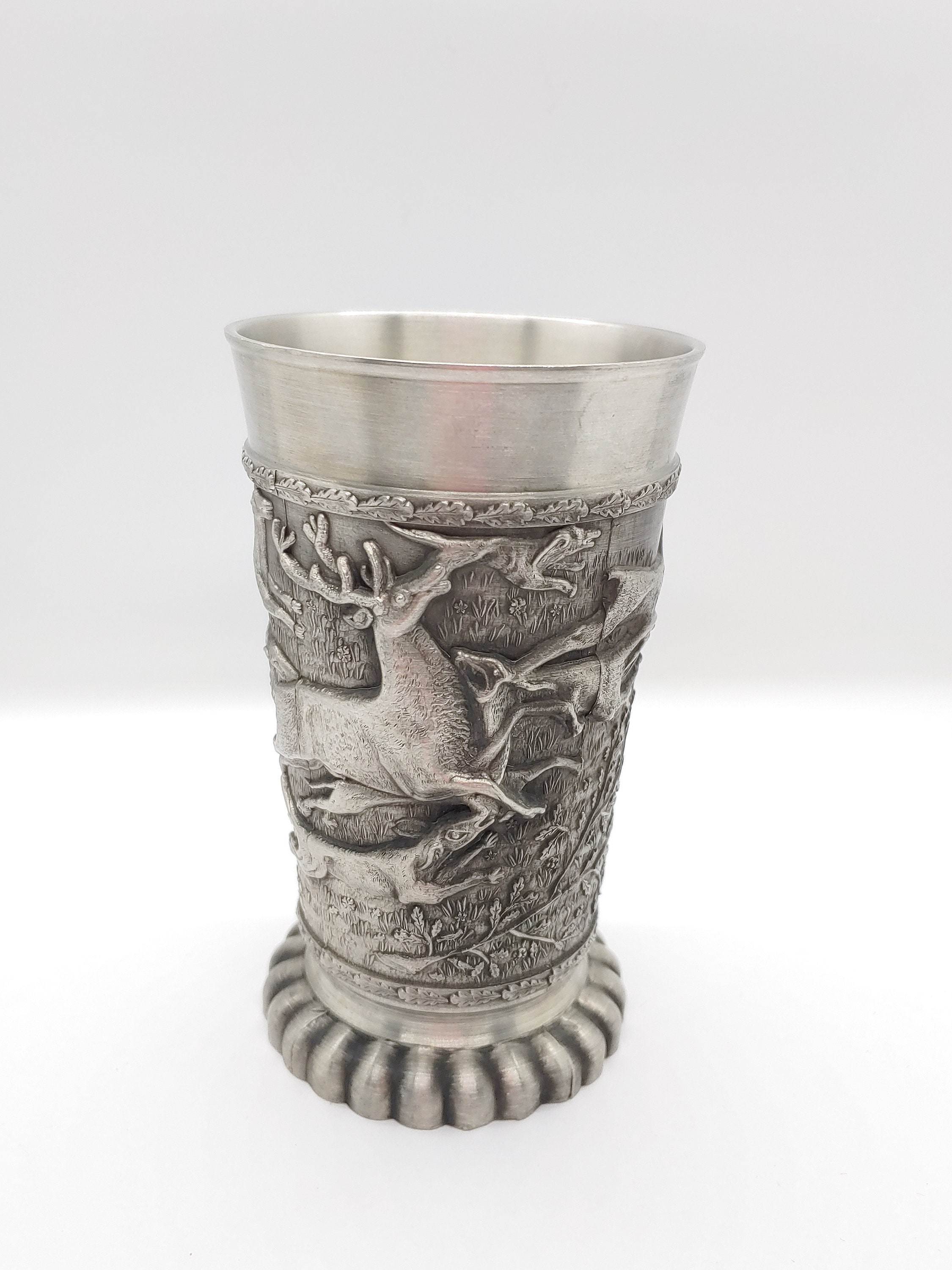 Vintage SKS ZINN German Pewter Glass With Hunt Scene - Etsy