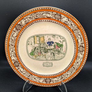 Antique Adams England Plate Featuring Illustration by Nicholas Nickleby - Made in England