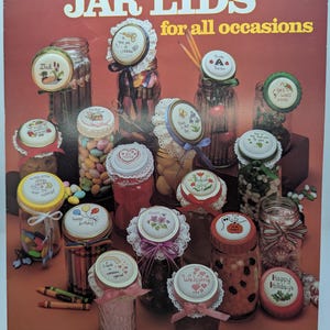 Cross Stitch Jar Lid Patterns: 17 Vintage Designs - Leisure Arts 278 (1983)