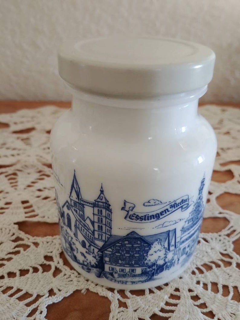 Vintage Hengstenberg Collectible German Milk Glass Mustard Jar Etsy