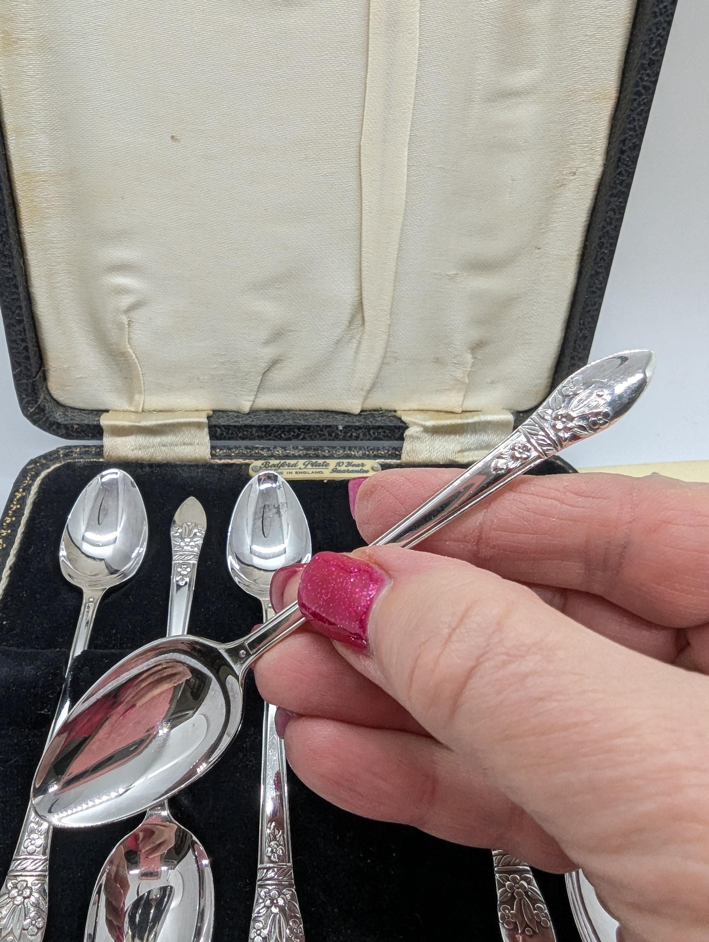 Vintage Silverplated Coffee Spoon Set - Bedford Plate EPNS, Made