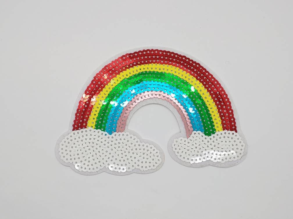 Sequined Rainbow Patch For Clothing Bags Iron On Embroidery Patches For  Jeans DIY Fabrics For Patchwork Sew On Sequins7689759 From Hcr5, $14.37