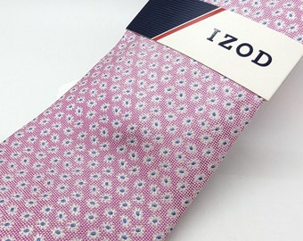 Men's IZOD Silk Neck Tie - Pink with small white flowers