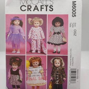 McCall&#39;s Crafts M6005 18&quot; Doll Clothes
