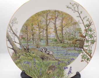 Royal Worcester Limited Edition Collector Plate, Peter Banett, 1979.  Engelse countryscenes "The Woodlands in april"