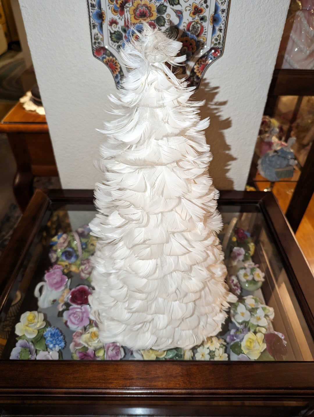 RARE Vintage White Feather Christmas Tree Etsy
