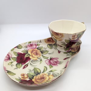 Hermoso juego de té para una persona de porcelana fina Royal Elfreda Country Rose
