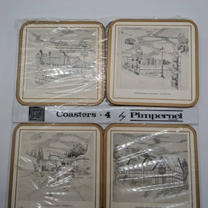 Set of 4 Pimpernel coasters, Featuring Victoria British Columbia