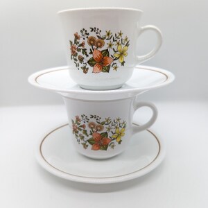 Two Sets of Corelle Indian Summer Cups and Saucers
