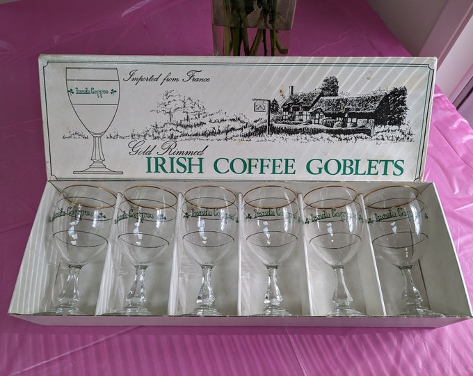 Irish Coffee, Wine Glasses, Gold Rim Wine Glass, Shamrock Wine Glass