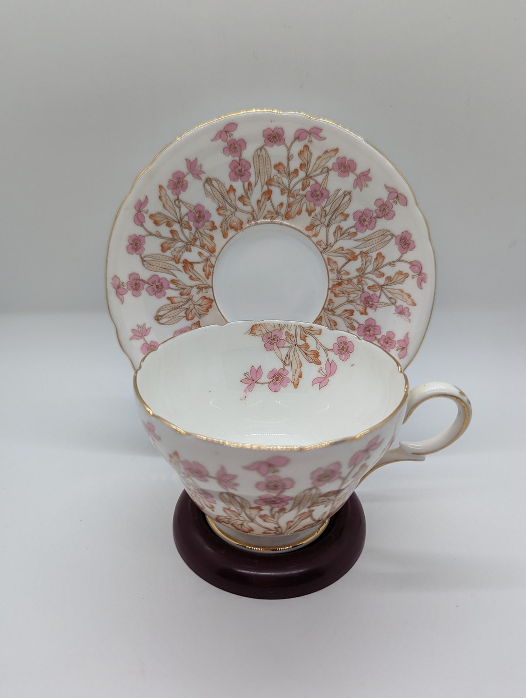Vintage Shelley Hedgerow Tea Cup and Saucer, Fine Bone China, England