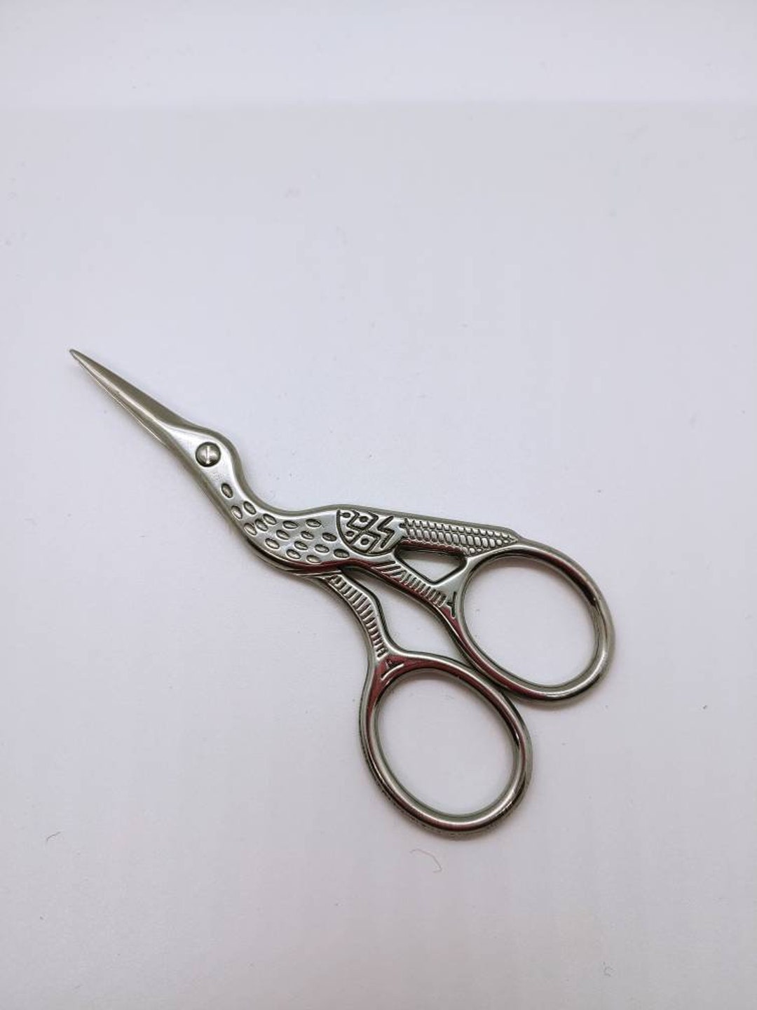 Small Embroidery Scissors Stork Scissors Silver Scissors Etsy