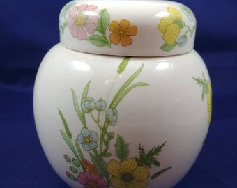 Vintage Sadler Ginger Jar - Floral- Sadler England - Floral lidded Jar