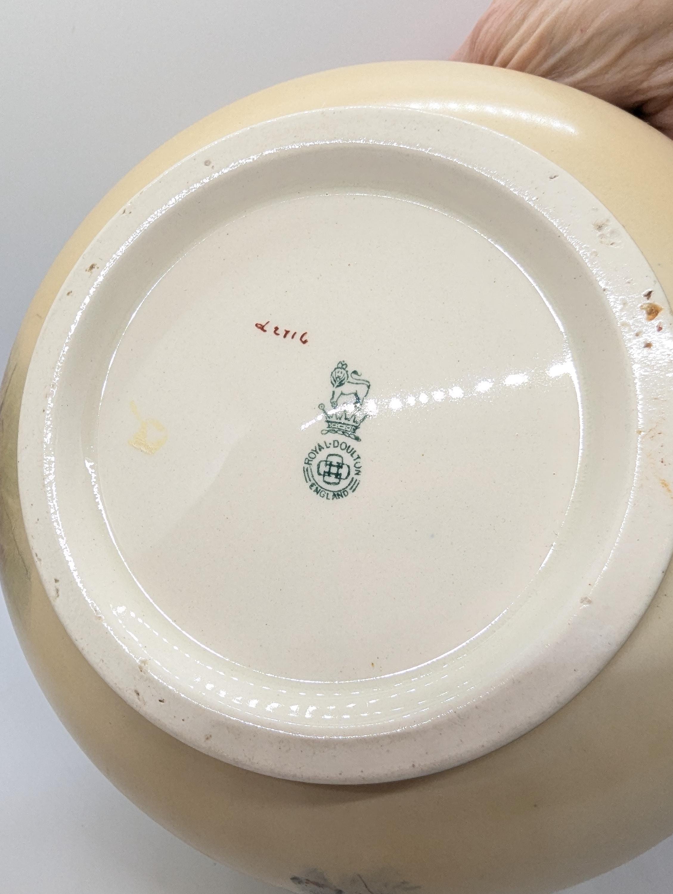 RARE Antique Royal Doulton Coaching Days Carriage Bowl With Silver