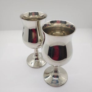 Set of 2 Vintage Sheffield English Pewter Goblets, Pewter wine goblet, Made in England, Sheffield England