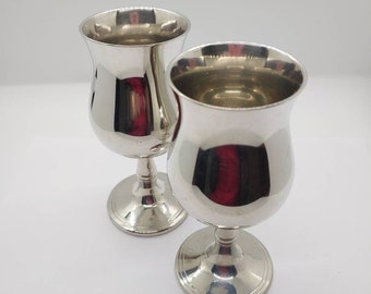 Set of 2 Vintage Sheffield English Pewter Goblets, Pewter wine goblet, Made in England, Sheffield England