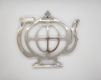 Vintage Silverplated Trivet - Teapot Design